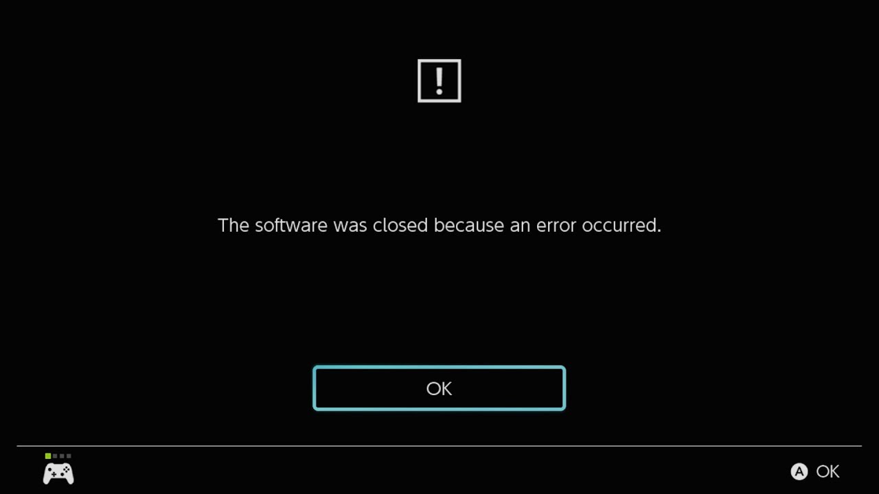 Screenshot of an error